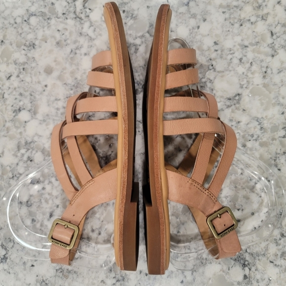 Women's Classic Kork Ease Flat Soft Tan Leather Strappy Ankle Strap Sandals 9M - Picture 3 of 8